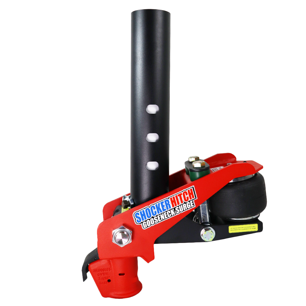 Shocker Gooseneck Air Hitch with EZ Latch Demco Coupler - Multi-Fit Round Stem