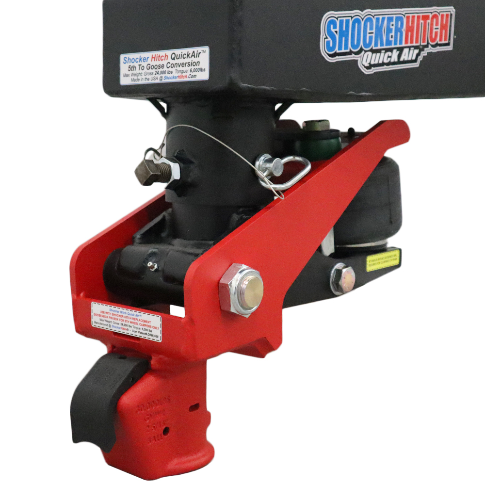 Shocker Quick Air 5th Wheel to Gooseneck Conversion Kit with Demco EZ Latch Coupler - Connection - Turning Point Pin Box