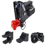 HD Super Drop Air Hitch Farm Mount Tow Kit: Pintle, Clevis, Drawbar & Red Combo Ball - 2-1/2" Receiver