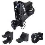 HD Super Drop Air Hitch Farm Mount Tow Kit: Pintle, Clevis, Drawbar & Black Combo Ball - 3" Receiver