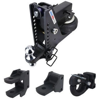 HD Super Drop Air Hitch Farm Mount Tow Kit: Pintle, Clevis, Drawbar & Chrome Combo Ball - 2-1/2" Receiver