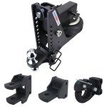 HD Super Drop Air Hitch Farm Mount Tow Kit: Pintle, Clevis, Drawbar & Chrome Combo Ball - 2-1/2" Receiver