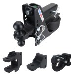 14K Max Black Air Hitch Farm Mount Tow Kit: Pintle, Clevis, Drawbar & Black Combo Ball - 2-1/2" Receiver