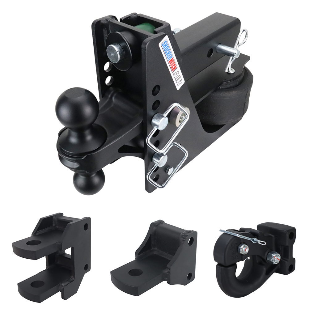14K Max Black Air Hitch Farm Mount Tow Kit: Pintle, Clevis, Drawbar & Black Combo Ball - 2-1/2" Receiver