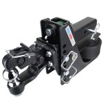 14K Max Black Air Hitch & 8-Ton Pintle w/ 2" Ball - 2-1/2" Receiver