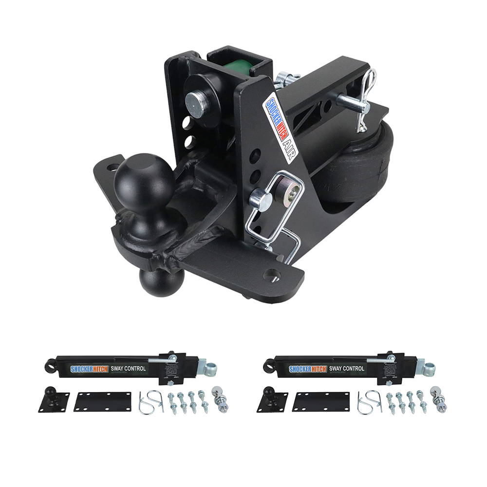 Shocker 14K Max Black Air Hitch Black Combo Ball & Sway Control Towing Kit - 2" Receiver