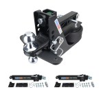 Shocker 14K Max Black Air Hitch Chrome Combo Ball & Sway Control Towing Kit - 2" Receiver