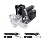 Shocker 14K Max Black Air Hitch Silver Combo Ball & Sway Control Towing Kit - 2" Receiver
