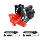 Shocker 14K Max Black Air Hitch Red Combo Ball & Sway Control Towing Kit - 2" Receiver