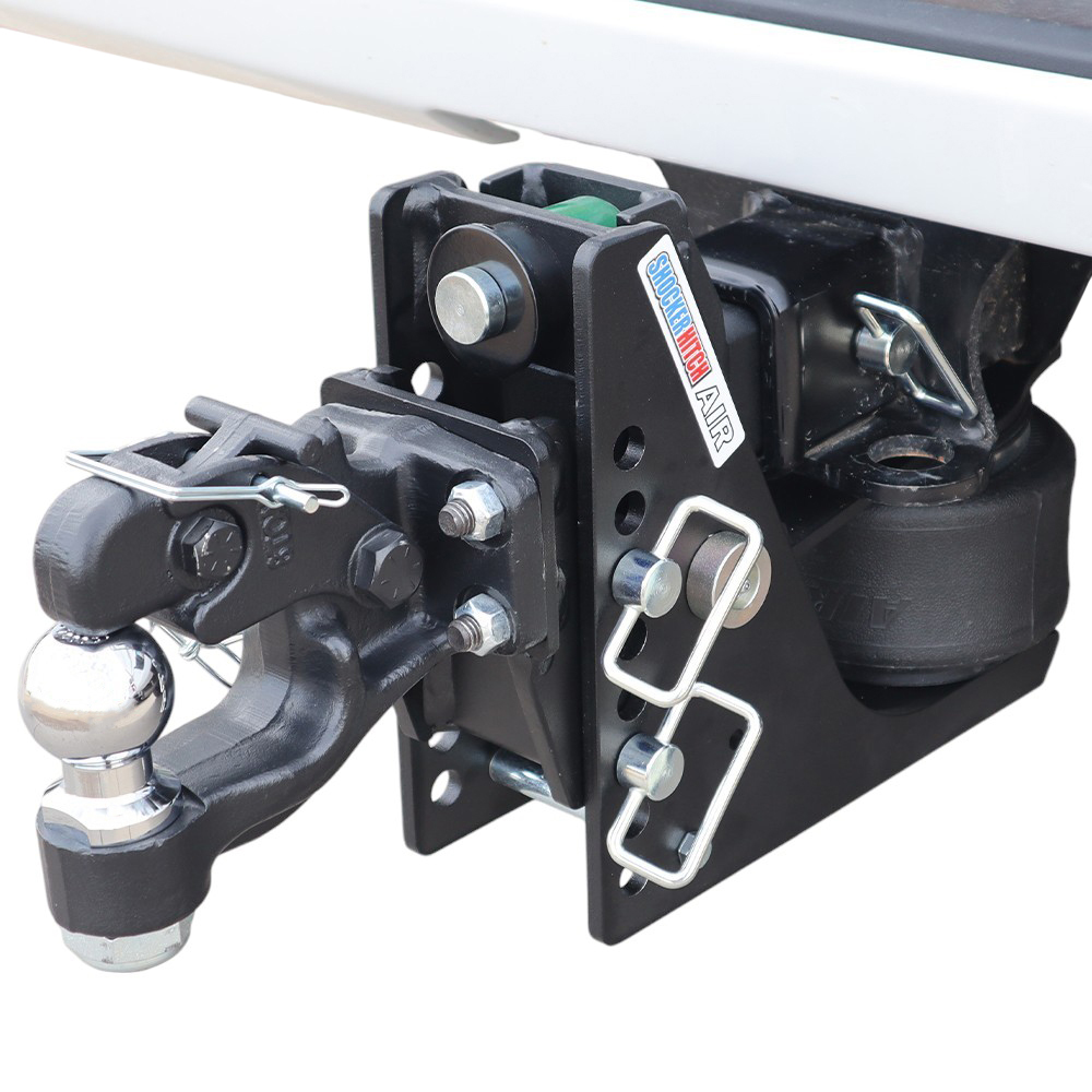 14K Max Black Air Hitch & 8-Ton Pintle w/ 2" Ball Installed