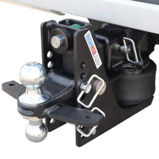 14K Max Black Air Hitch & Chrome Sway Tab Combo Ball Installed