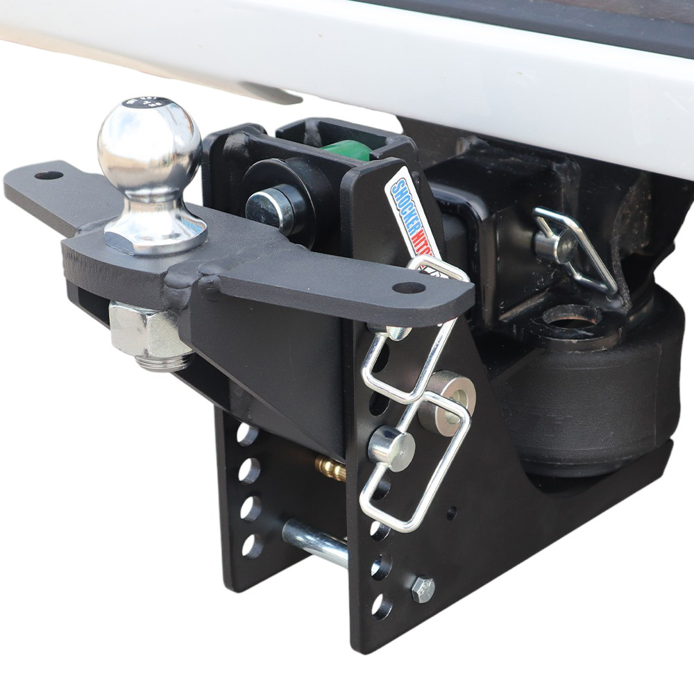 14K Max Black Air Hitch & Sway Tab Raised Mount w/ 2" Ball Installed