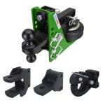 HD Mean Green Air Hitch & Farm Mount Kit - Black Combo Ball, Pintle, Drawbar & Clevis - 2" Receiver