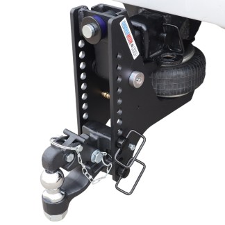 20K Super Drop Max Black Air Hitch & Channel 8-Ton Pintle & 2" Ball Installed