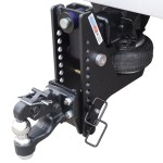 20K Super Drop Max Black Air Hitch & 8-Ton Pintle w/ 2" Ball Installed