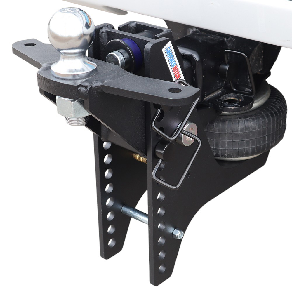20K Super Duty Max Black Air Hitch & Sway Tab Raised Mount w/ 2-5/16" Ball Installed
