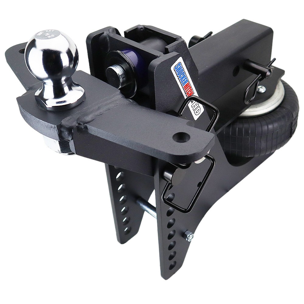 20K Super Drop Max Black Air Hitch & Sway Tab Raised Mount w/ 2" Ball - 2-1/2" Receiver