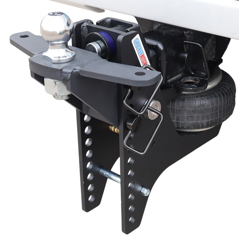 20K Super Duty Max Black Air Hitch & Sway Tab Raised Mount w/ 2" Ball Installed