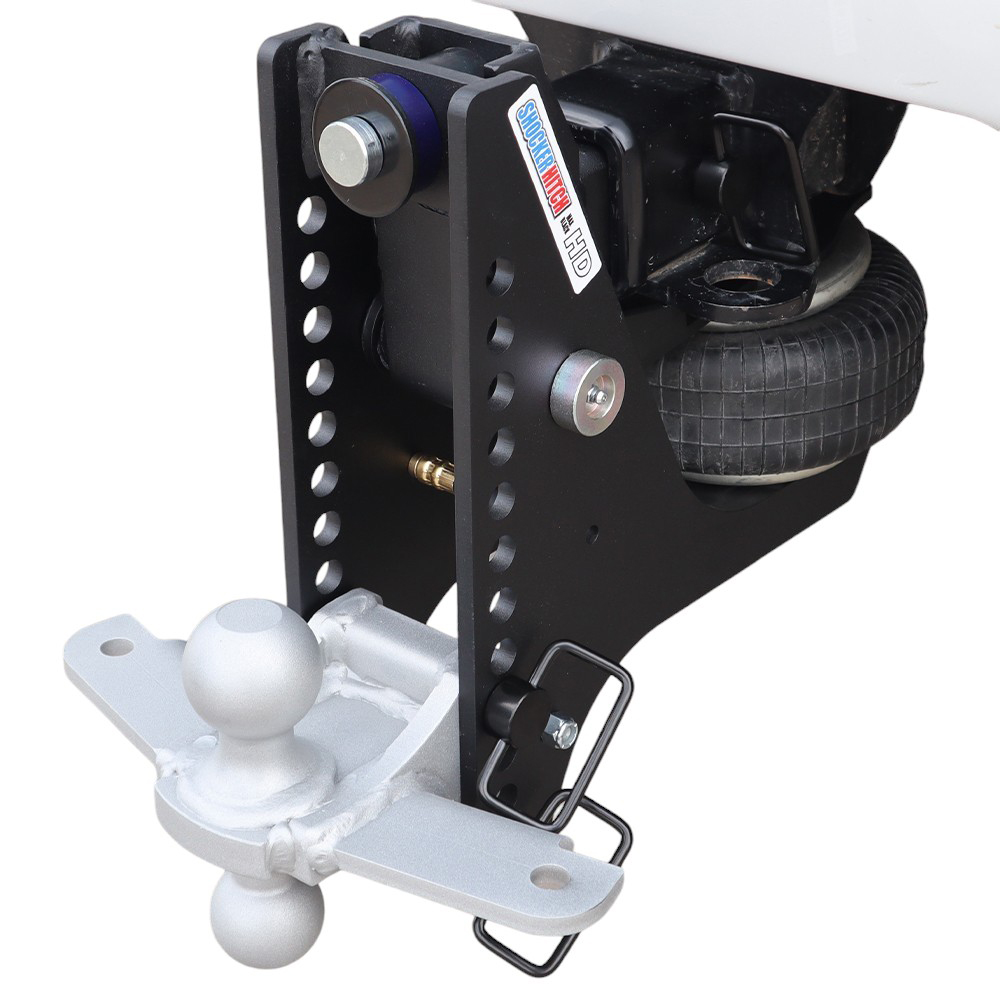 20K Super Drop Max Black Air Hitch & Silver Sway Tab Combo Ball Installed