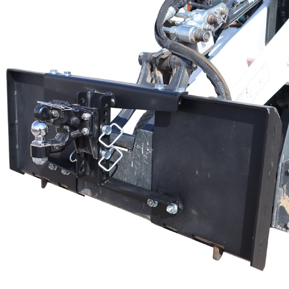 Shocker Trailer Mover for Skidsteer Kit - with Pintle Hook & Ball Combo Mount - Installed