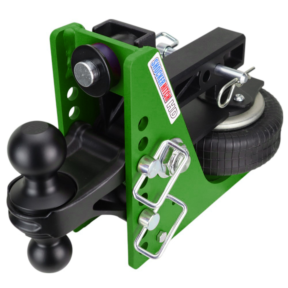 Shocker 20K HD Mean Green Air Hitch with Black Combo Ball Mount - For 2" Receiver