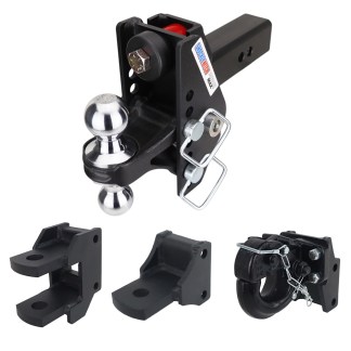 Impact Max Cushion Hitch Farm Tow Kit: Pintle, Clevis, Drawbar & Chrome Combo Ball - 2-1/2" Receiver
