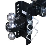 Shocker XR Channel Drop Hitch - Chrome Combo Balls - Installed - 10 Hole Frame