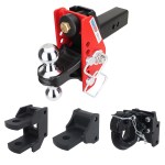 Impact Cushion Hitch Farm Kit - Chrome Combo, Pintle, Drawbar & Clevis Fits 2-1/2" Receiver