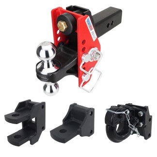 Impact Cushion Hitch Farm Kit - Chrome Combo, Pintle, Drawbar & Clevis Fits 2-1/2" Receiver