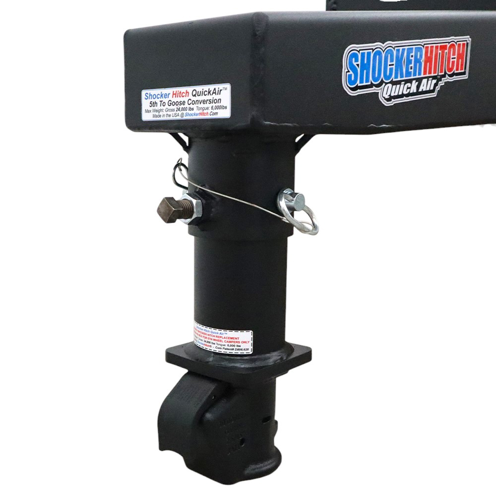 Shocker 5th Wheel to Gooseneck Conversion Kit with Demco EZ Latch Coupler - Connection - Solid Stem